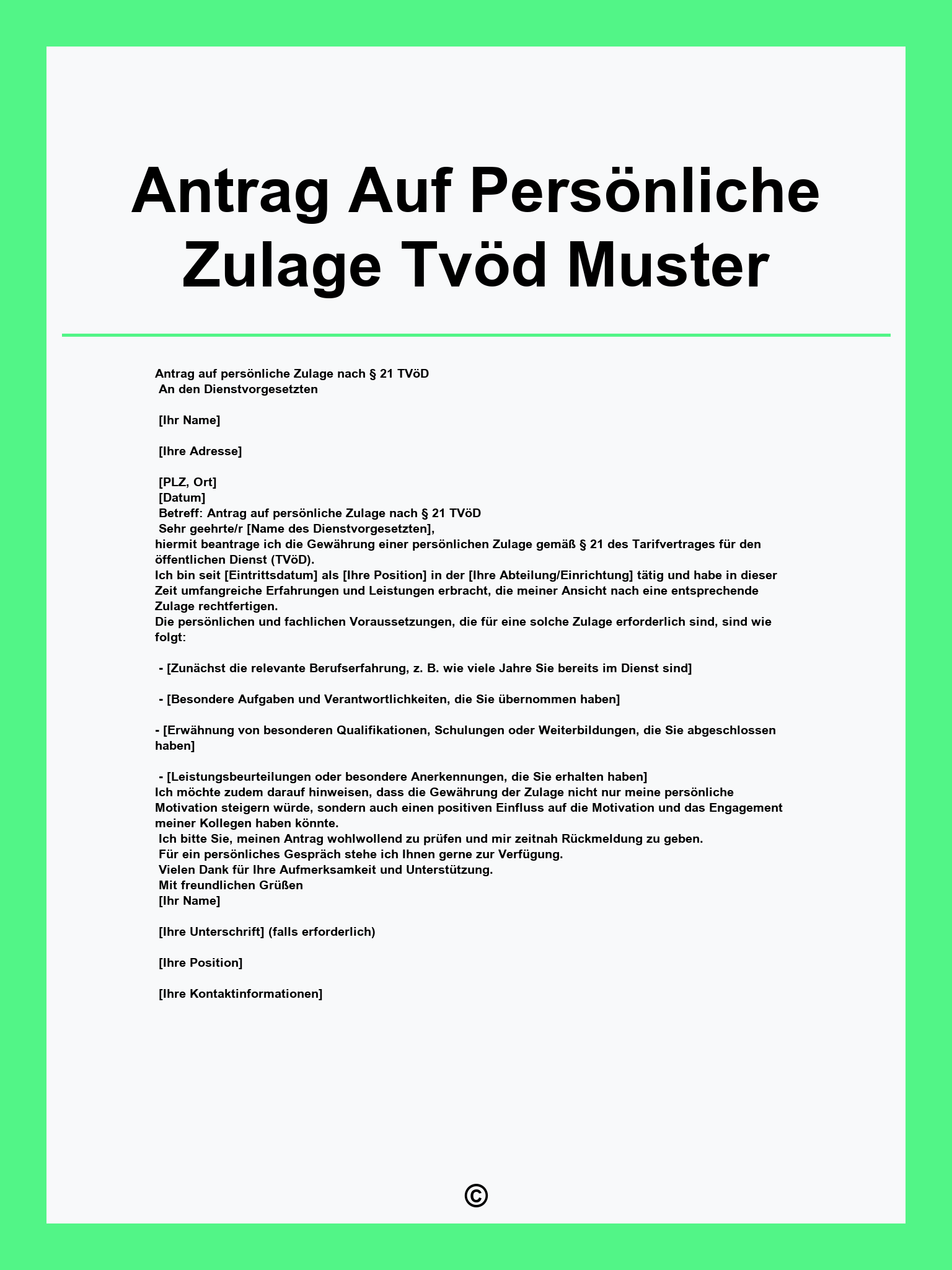 Antrag Auf Persönliche Zulage Tvöd Muster