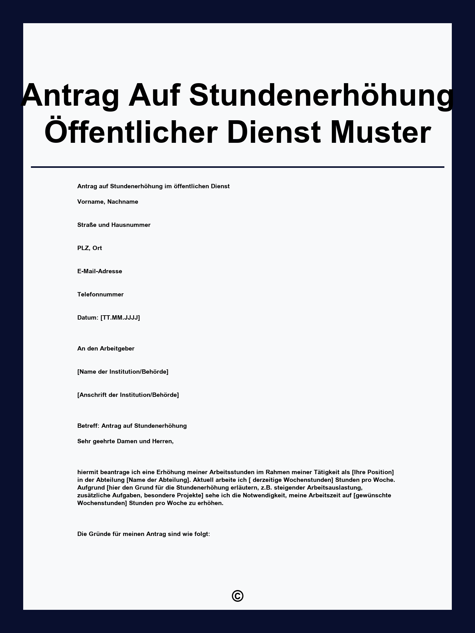 Antrag Auf Stundenerhöhung Öffentlicher Dienst Muster