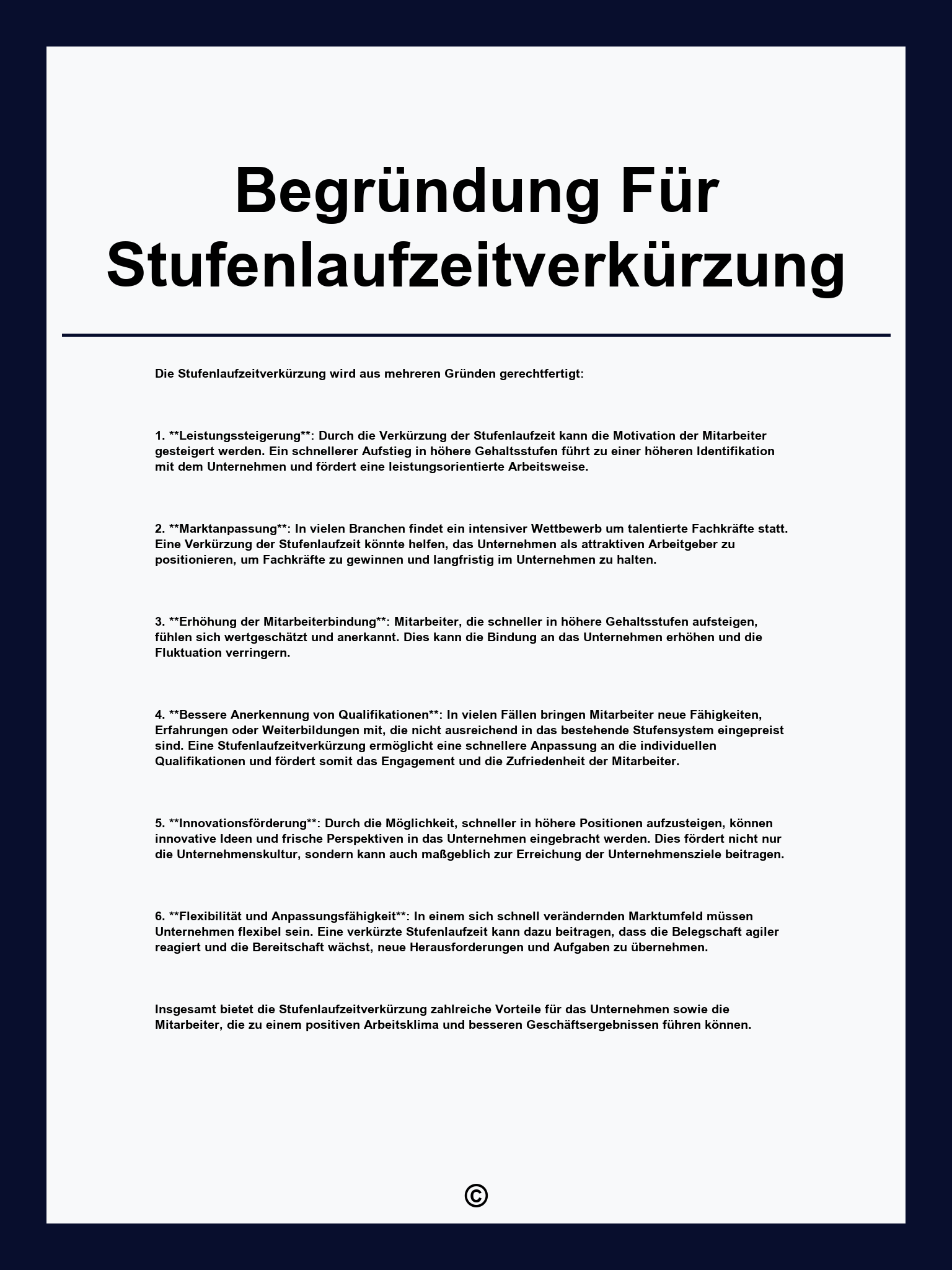 Begründung Für Stufenlaufzeitverkürzung