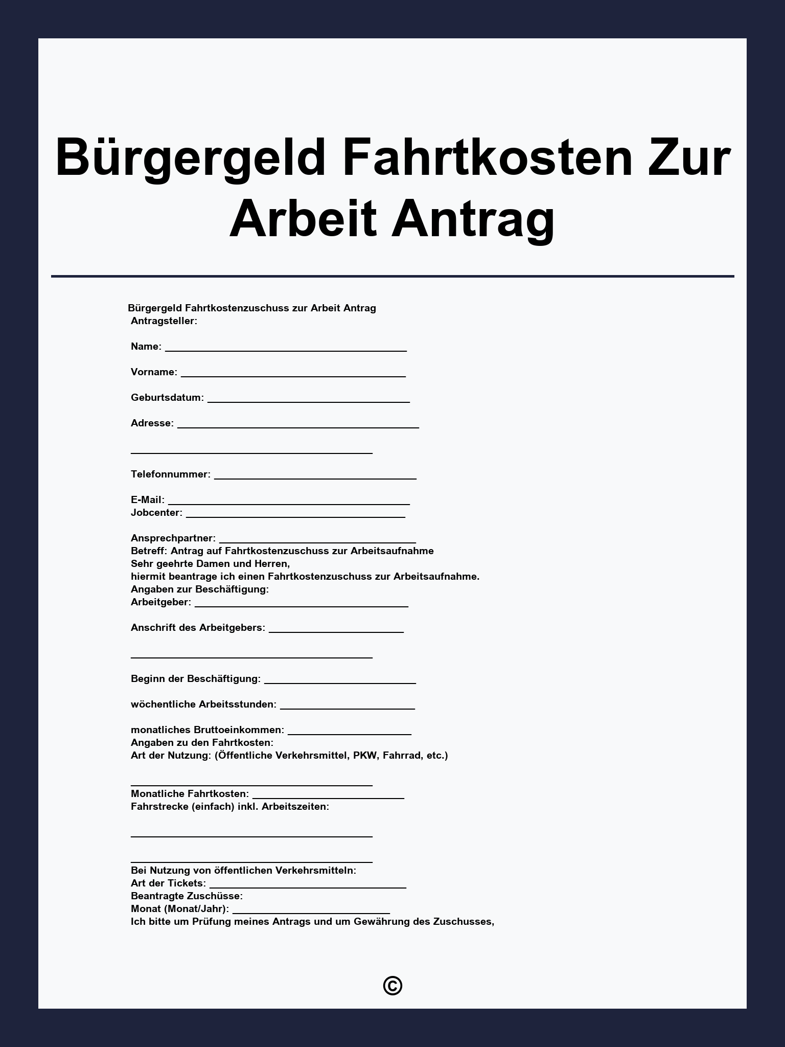Bürgergeld Fahrtkosten Zur Arbeit Antrag